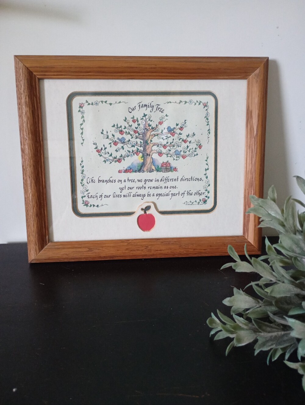 Vintage Framed Tree Wall Art in Brown Wood Frame